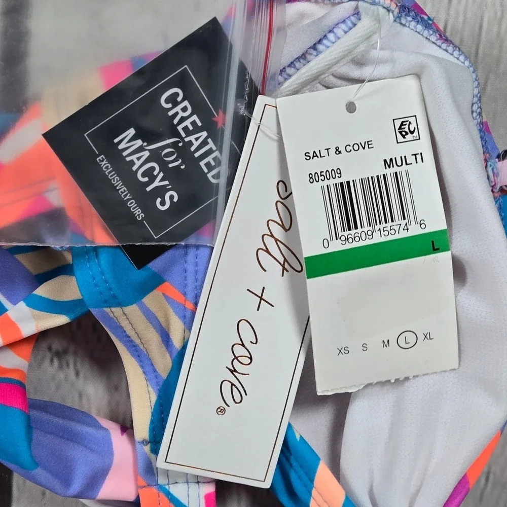 Salt + Cove Junior's‎ Tropical Breeze Knotted One Piece Swimsuit L NWT